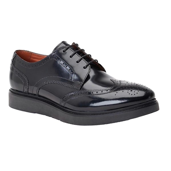 Base London Joe Läder Brogues för Män 11 UK Svart Black 11 UK