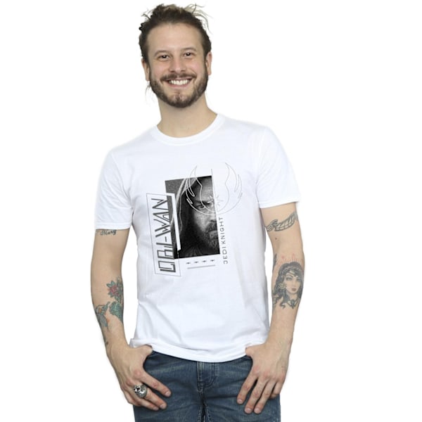 Star Wars Herr Obi-Wan Kenobi Jedi SciFi Collage T-shirt L Vit White L