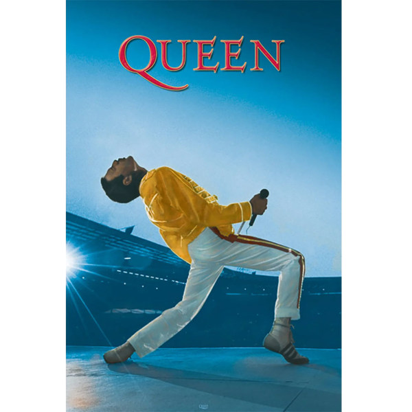 Queen Wembley Affisch One Size Blå/Gul/Röd Blue/Yellow/Red One Size