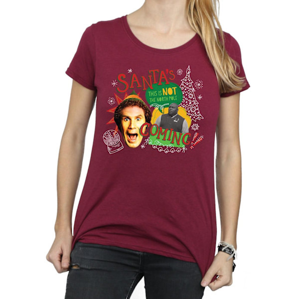 Elf Dam/Kvinnor North Pole Bomull T-shirt XL Bourgogne Burgundy XL