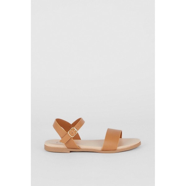 Dorothy Perkins Dam/Flickor Faye Bred Platt Sandal 6 UK Tan Tan 6 UK