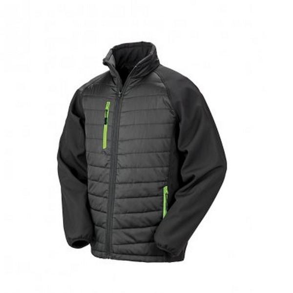 Result Herr Svart Compass Vadderad Soft Shell Jacka L Svart/Lime Black/Lime L