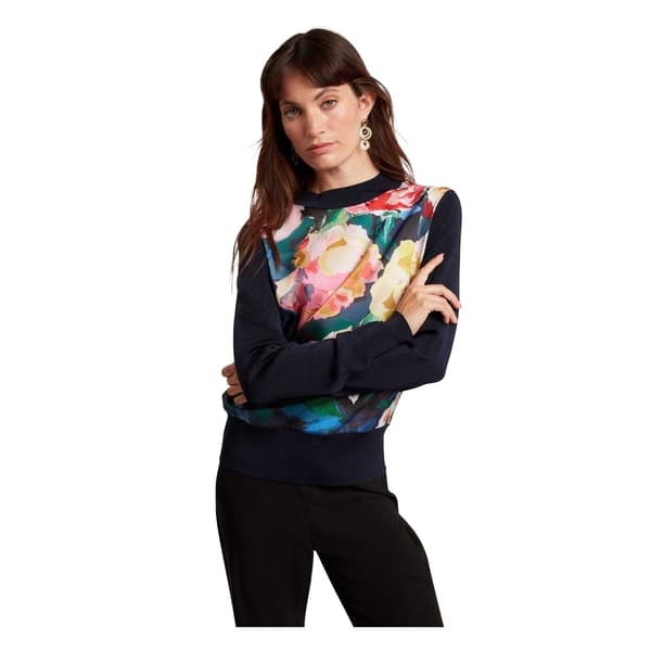 Ted Baker Dam/Dam Stickad Topp 8 UK Marinblå Navy 8 UK