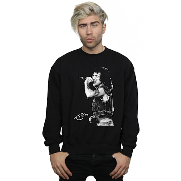 Bon Scott Herr Signerad Foto Sweatshirt L Svart Black L