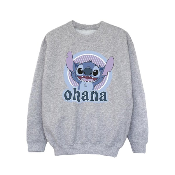 Disney Girls Lilo And Stitch Ohana Circle Sweatshirt 9-11 År Sports Grey 9-11 Years