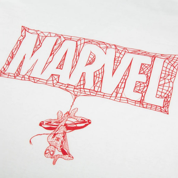 Spider-Man Män Web Logotyp T-shirt M Vit White M
