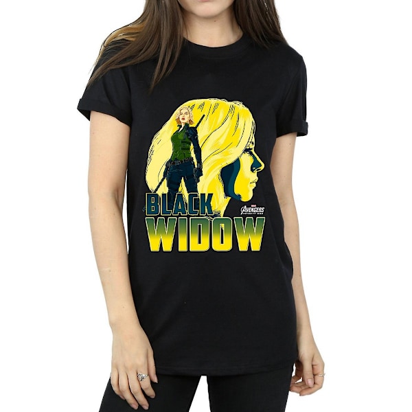 Avengers Infinity War Dam Black Widow Bomull Boyfriend Black XL