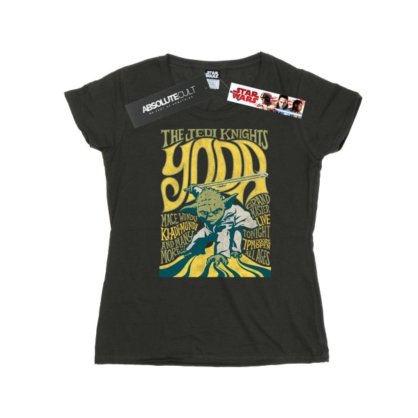 Star Wars Womens/Ladies Yoda Rock Poster Cotton T-Shirt L Light Light Graphite L