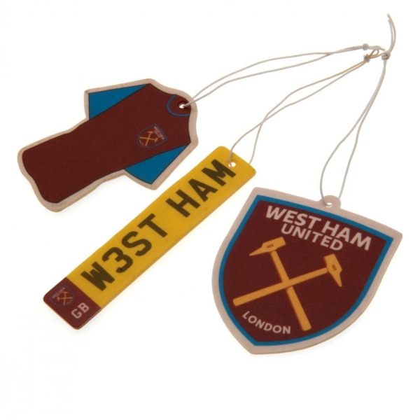 West Ham United FC Air Fresheners (Pack of 3) One Size Röd/Blå Red/Blue One Size