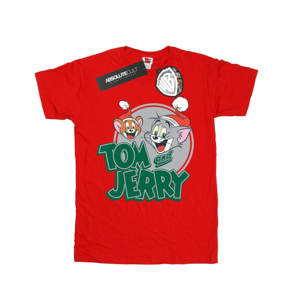 Tom And Jerry Boys Christmas Greetings T-Shirt 12-13 Years Red Red 12-13 Years