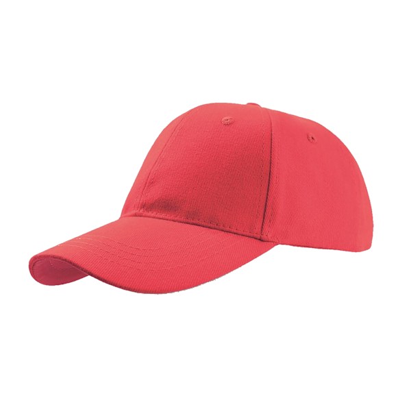 Atlantis Liberty Six Buckle Borstad Bomull 6 Panel Cap En Storlek Red One Size