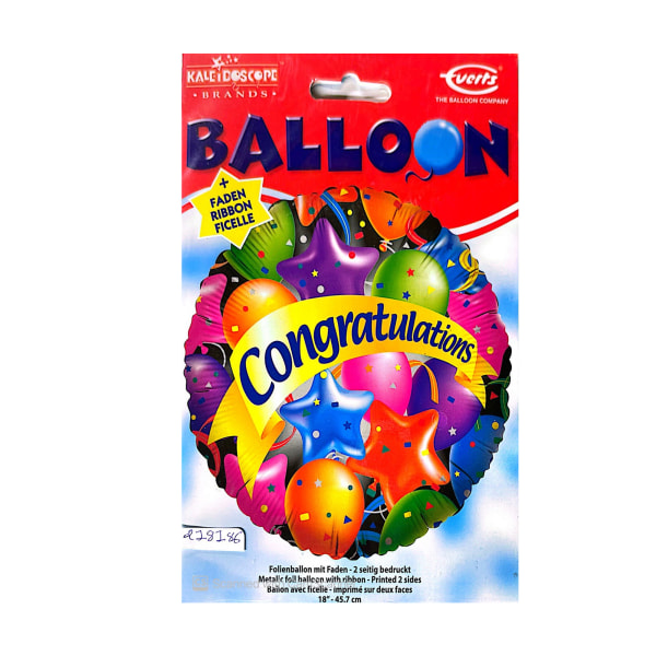 Everts Confetti Grattis Folieballong One Size Multicolo Multicoloured One Size