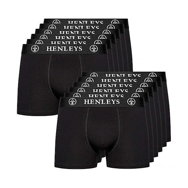 Henleys Mens McBlacken Boxershorts (12-pack) S Svart Black S