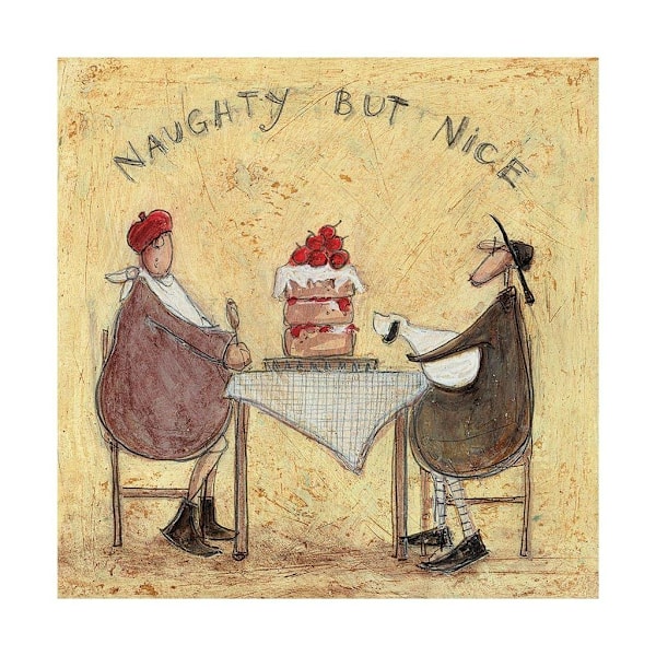 Sam Toft Naughty But Nice Print 40cm x 40cm Brun Brown 40cm x 40cm