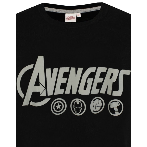 The Avengers Mens Logo Pyjamas Set L Svart/Grå Black/Grey L