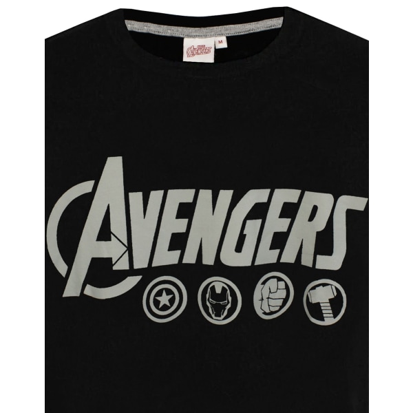 The Avengers Mens Logo Pyjamas Set M Svart/Grå Black/Grey M