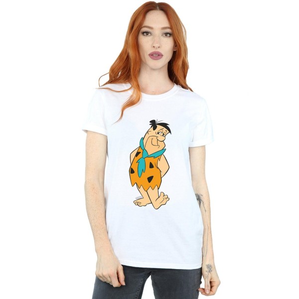 The Flintstones Dam/Damer Fred Flintstone Kick Bomull Pojkvän T-Shirt XL Vit White XL