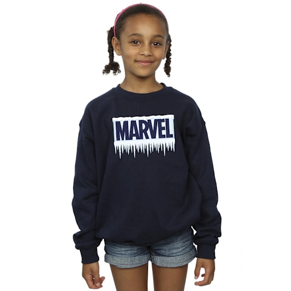 Marvel Girls Icicle Logo Sweatshirt 3-4 år Marinblå Navy Blue 3-4 Years