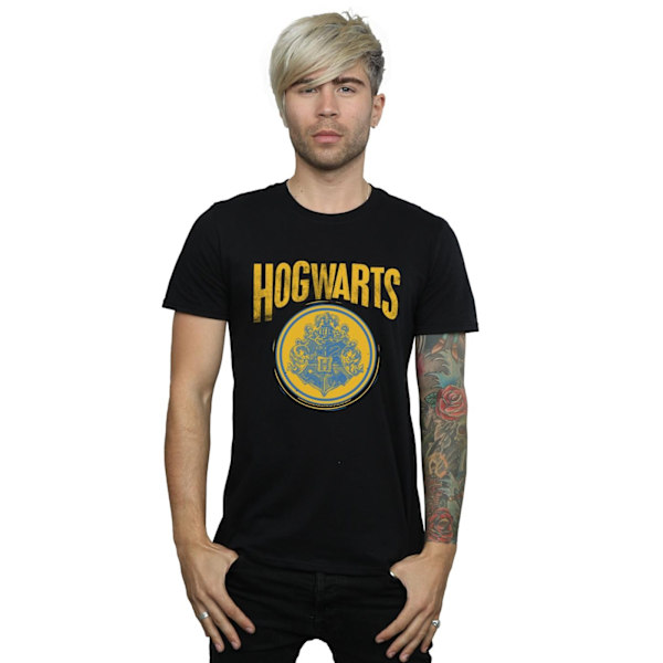 Harry Potter T-shirt för män med Hogwarts-vapen, XL, svart Black XL