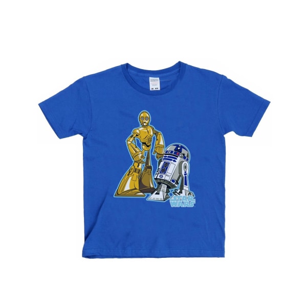 Star Wars Boys C-3PO och R2-D2 karaktär T-shirt 7-8 år Roya Royal Blue 7-8 Years
