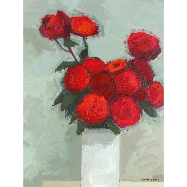 Paul Donaghy Canvas Print 50cm x 40cm Röd/Grå/Grön Red/Grey/Green 50cm x 40cm