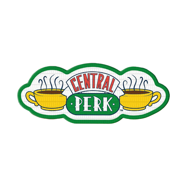Friends Central Perk broderad strykjärnsmärke One Size Gul/ Yellow/Green/White One Size
