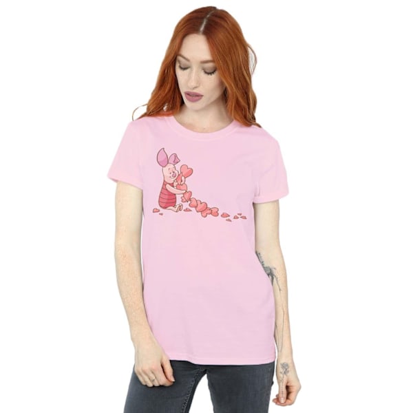 Disney Dam/Kvinnor Winnie The Pooh Piglet Chain Of Hearts Bomull Boyfriend T-Shirt XL Baby Rosa Baby Pink XL