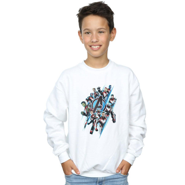 Marvel Pojkar Avengers Endgame Logo Team Sweatshirt 7-8 År Vit White 7-8 Years