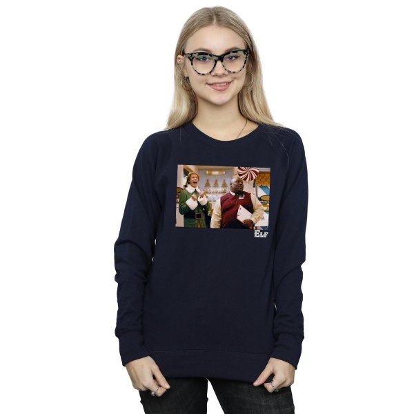 Elf Womens/Ladies Christmas Store Cheer Sweatshirt XL Marinblå Navy Blue XL