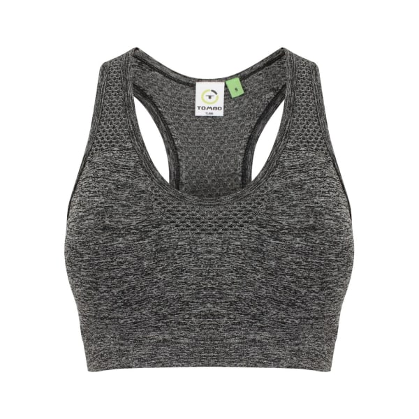 Tombo Dam/Kvinnor Seamless Crop Top X Small Mörkgråmelerad Dark Grey Marl X Small