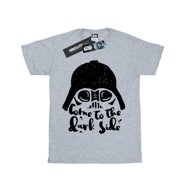 Star Wars Boys Darth Vader Come To The Dark Side Sketch T-shirt Sports Grey 9-11 Years