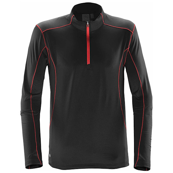 Stormtech Pulse Zip Neck Fleece Top S Svart/Ljusröd Black/Bright Red S