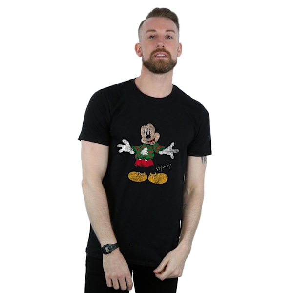 Disney Herr Mickey Mouse Jultröja T-shirt L Svart Black L