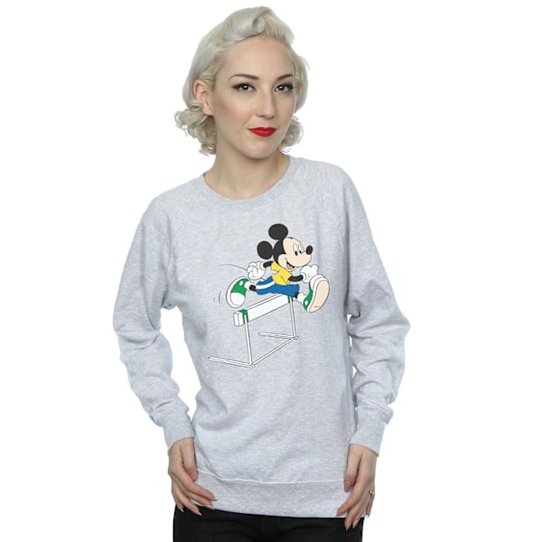 Disney Dam/Kvinnor Mickey Mouse Häckar Sweatshirt S Heather Heather Grey S
