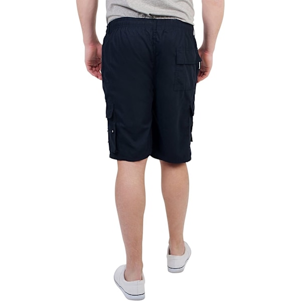 Krisp Herr Enfärgade Bomulls Cargo Shorts M Marinblå Navy M