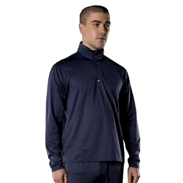 Rhino Mens Hyper Mid Layer Zip Skin Performance Top XS Navy Hea Navy Heather XS