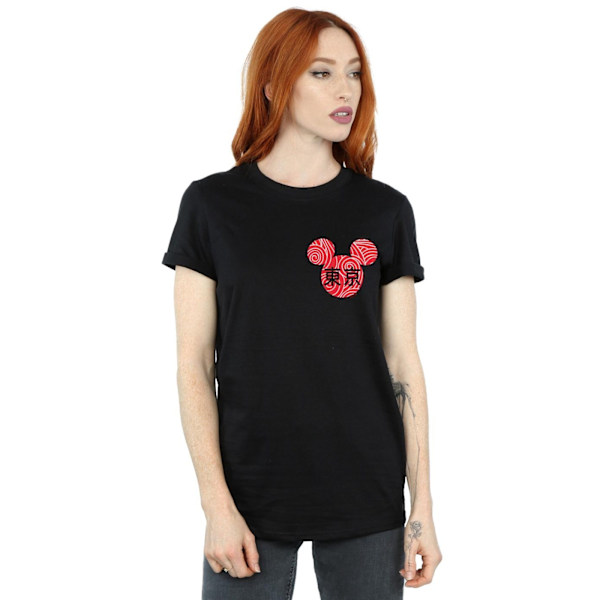 Disney Dam/Damer Mickey Mouse Symbol Bomull Boyfriend T-shirt Black XL