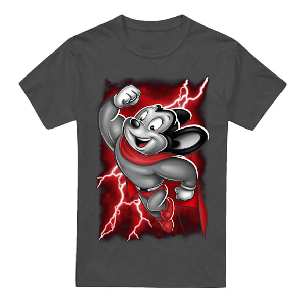 Mighty Mouse Unisex Vuxen Mighty Storm T-Shirt L Gråmelerad Charcoal L