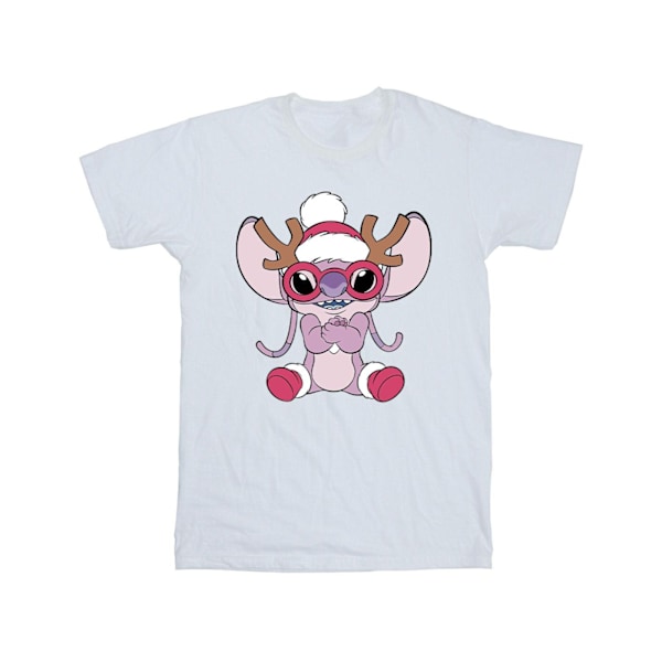 Disney Girls Lilo & Stitch Angel Ren T-shirt i bomull 5-6 år White 5-6 Years