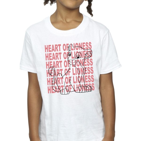 Disney Girls The Lion King Heart Of A Lioness Bomull T-shirt 12 White 12-13 Years