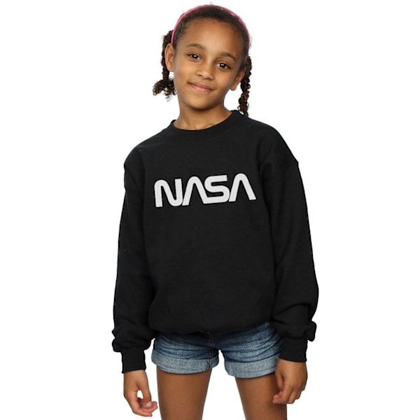 NASA Girls Modern Logo Sweatshirt 7-8 år Svart Black 7-8 Years