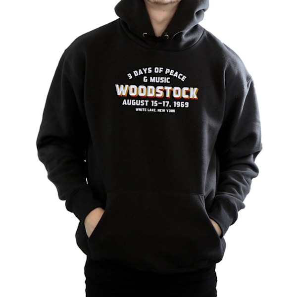 Woodstock Mens Varsity 1969 Hoodie L Svart Black L