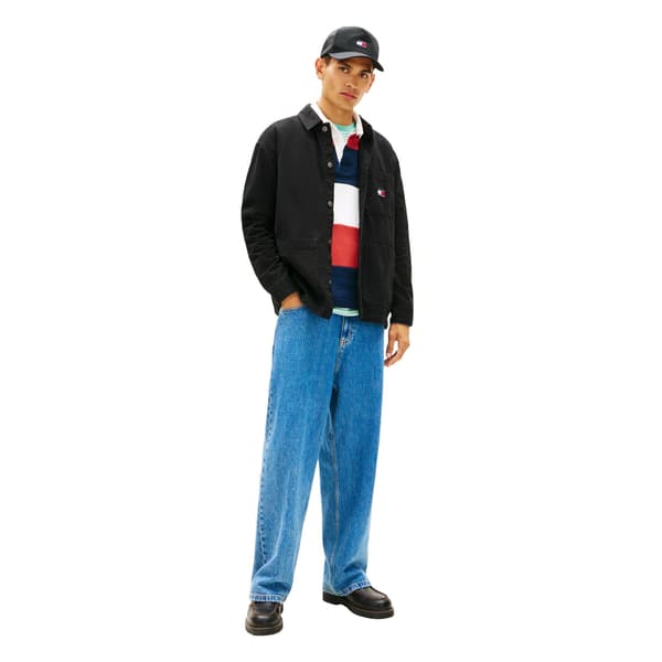 Tommy Jeans Essential Overshirt för män S Svart Black S