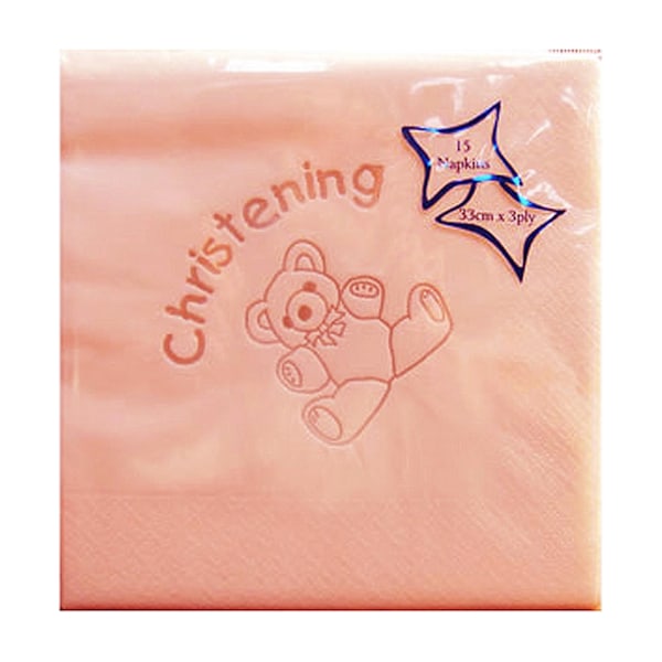 NPK Teddy Design Foil Printed Servetter (Förpackning om 15) En Storlek Rosa Pink One Size
