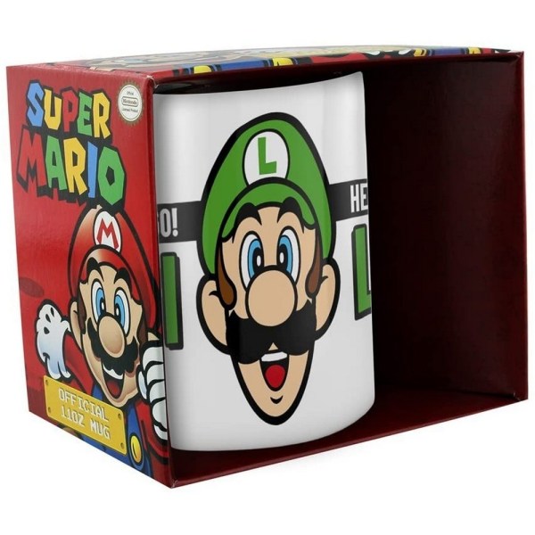 Super Mario Here We Go Luigi Mug One Size Vit/Svart/Grön White/Black/Green One Size