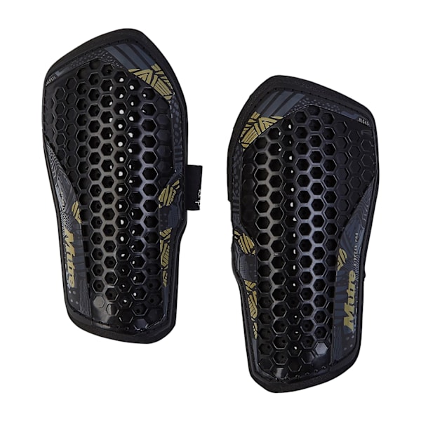 Mitre Mens Pro 2024 Aircell Technology Shin Guards Set S Svart/ Black/Gold S