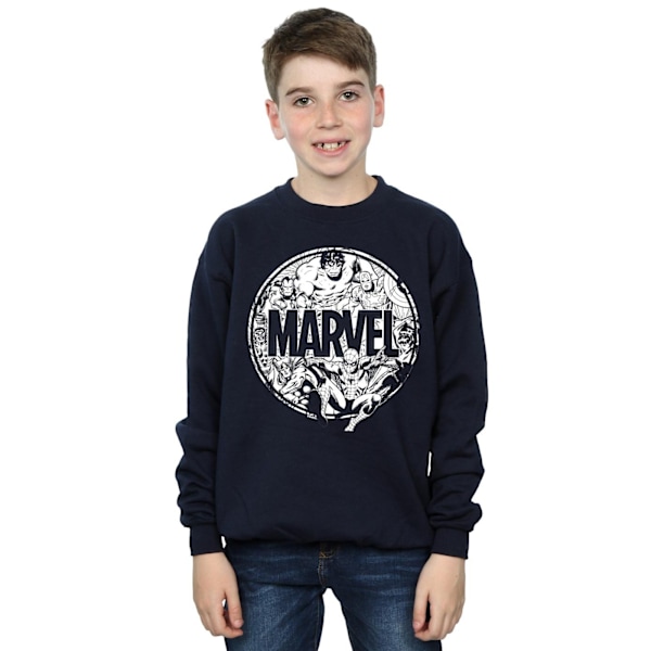 Marvel Comics Boys Logo Character Infill Sweatshirt 7-8 år N Navy Blue 7-8 Years