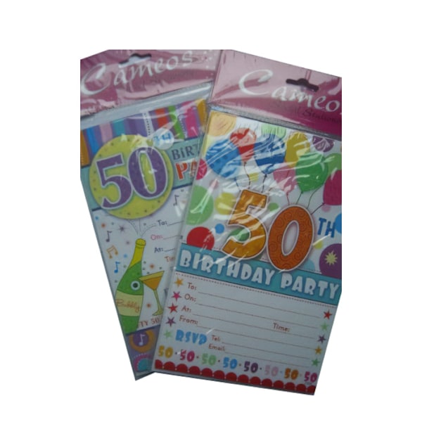 Cameos 50-årsdagsinbjudningar (20-pack) En storlek Flerfärgad Multicoloured One Size
