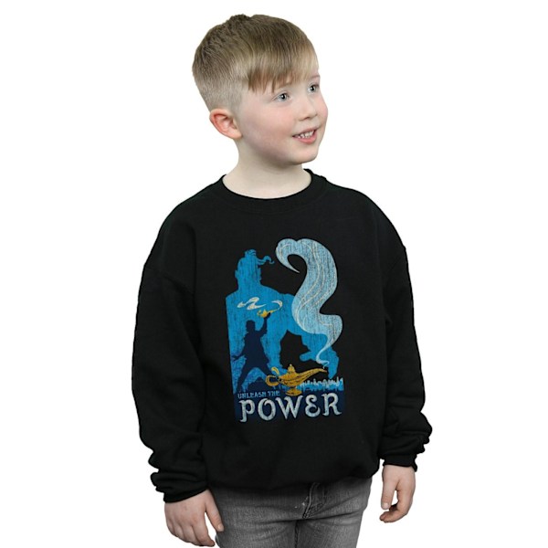 Disney Pojkar Aladdin Film Unleash The Power Sweatshirt 7-8 År Black 7-8 Years