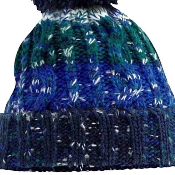 Beechfield Unisex Vuxna Korkskruv Stickad Pom Pom Mössa O Alpine Blues One Size